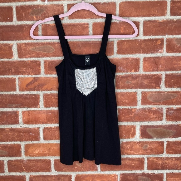 Y2K black embellished tank top - Picture 2 of 5